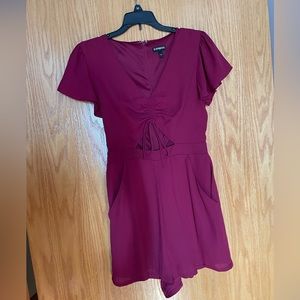 Express Maroon Front Cut Out Romper Size 0